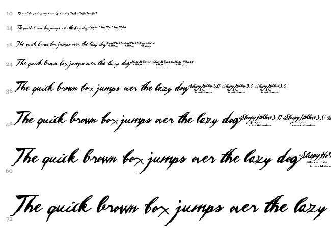 Sleepy Hollow font waterfall